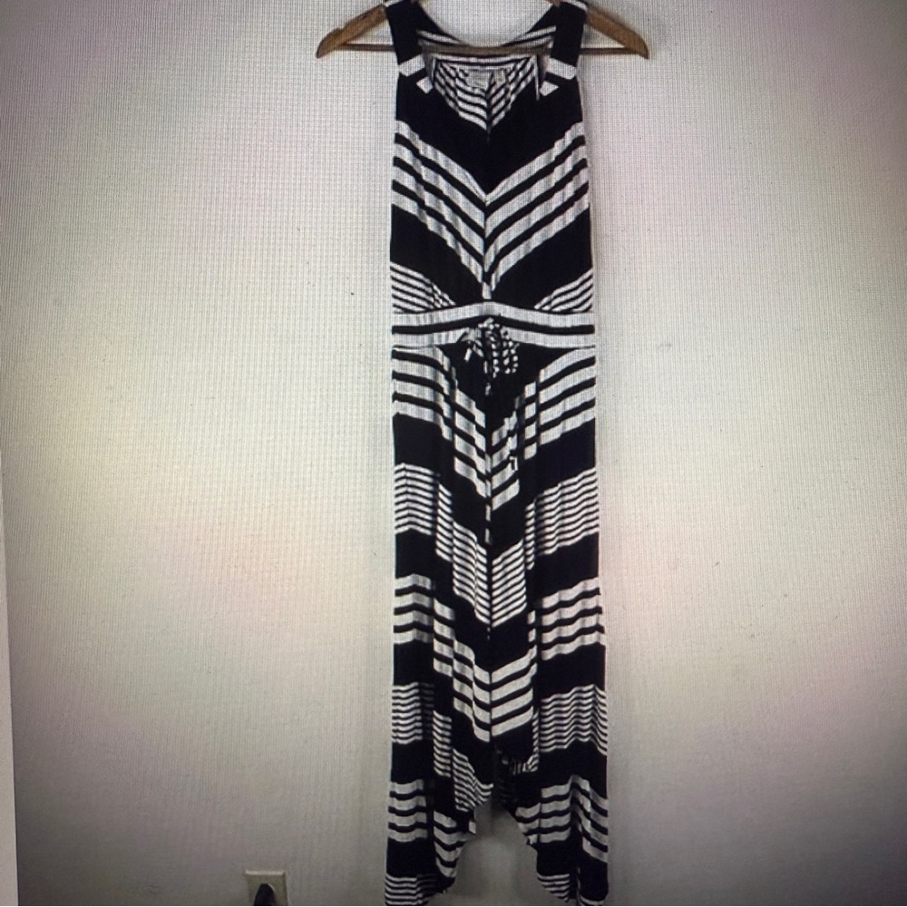 Saint Tropez West Women Blue & White Stripe Summer Casual Dress Size Small